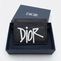 Dior x Stüssy Graffiti Logo Leather Card Holder – Black