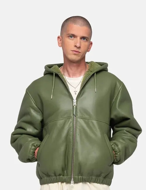 Stüssy Faux Leather Hooded Jacket