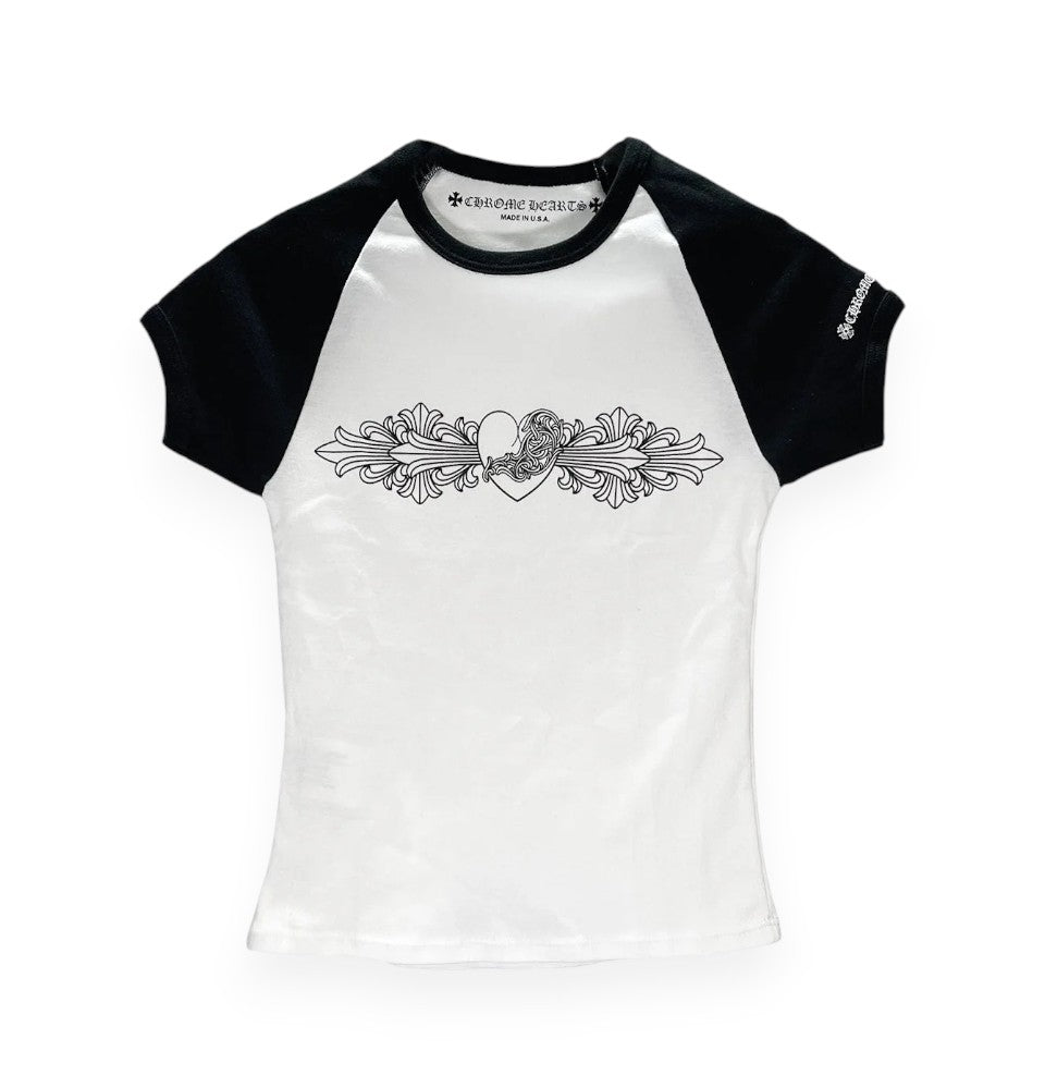 Chrome heart baby tee