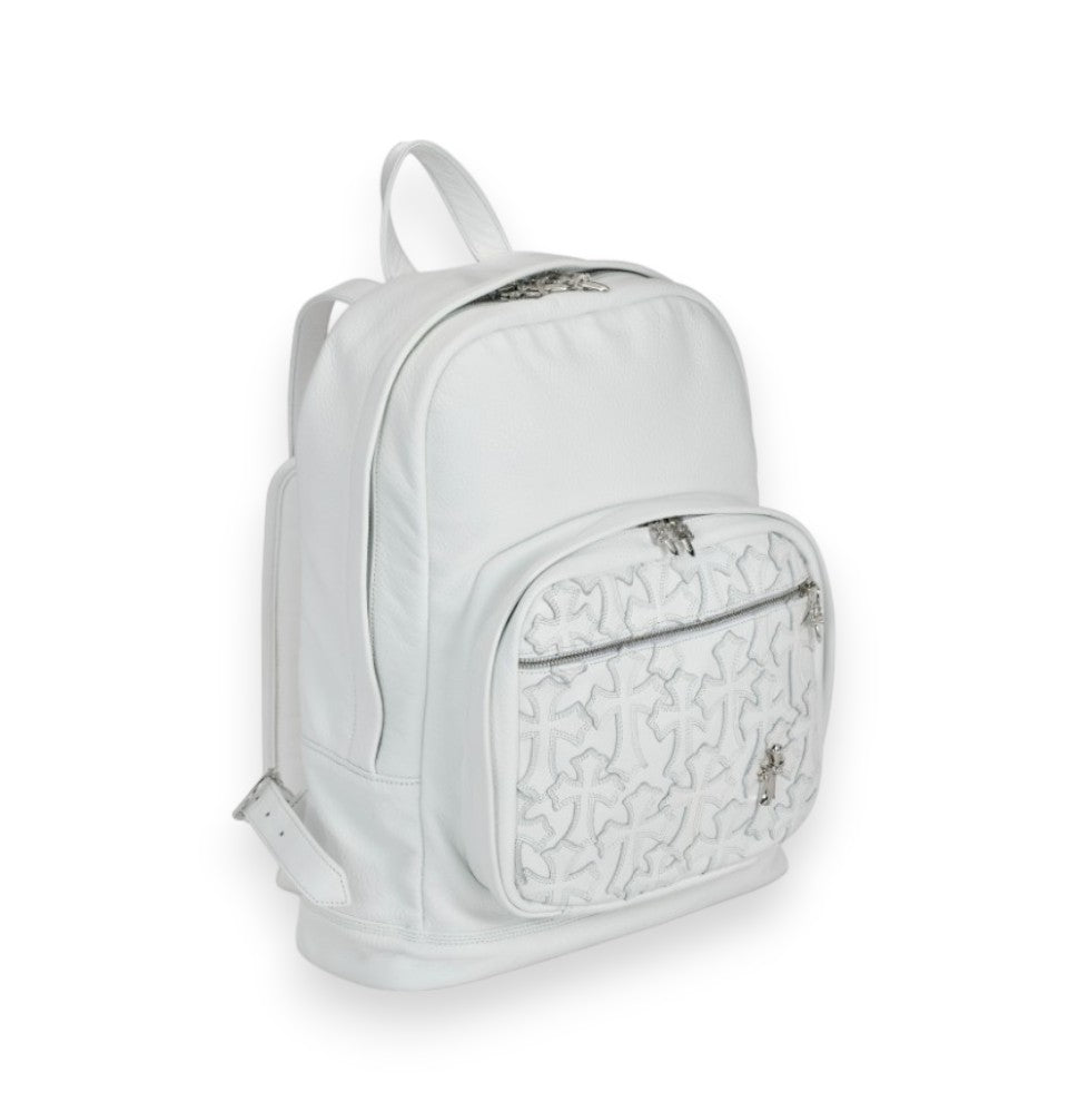 Rare Chrome Cross Leather Backpack